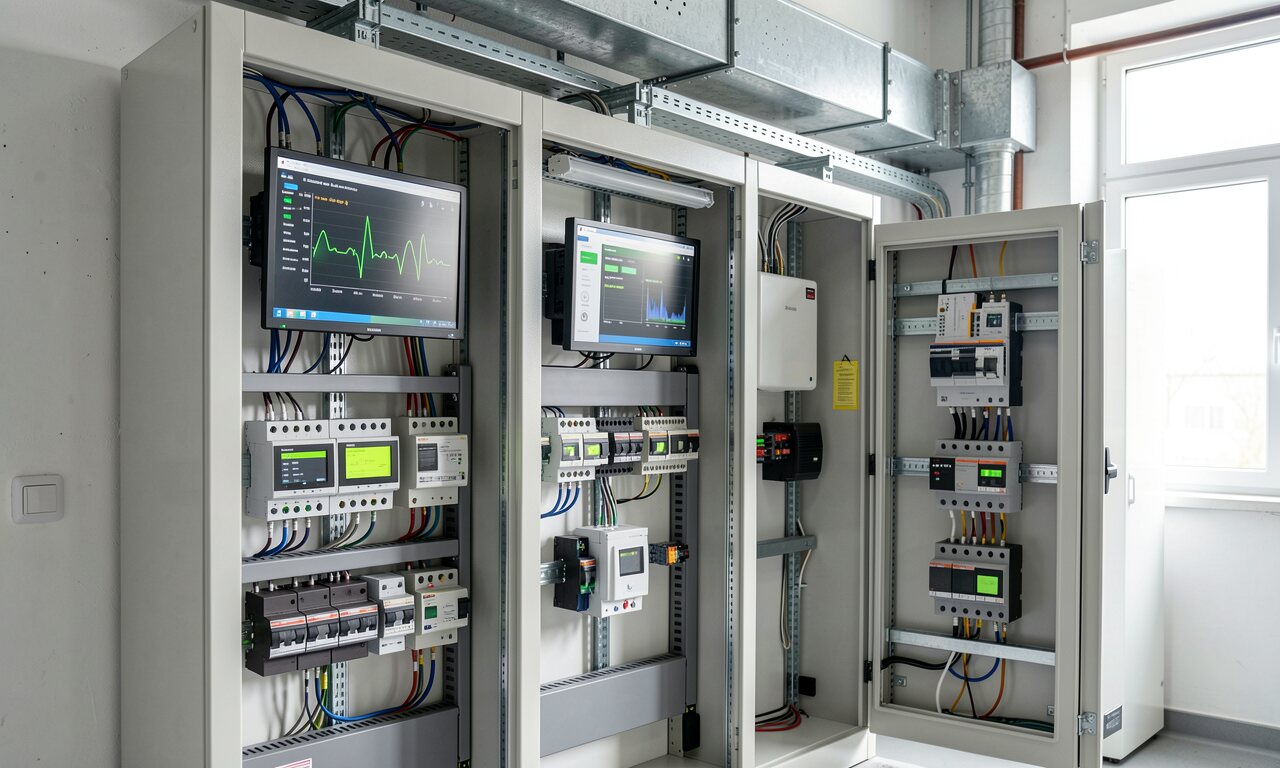 Energiemonitoring-Dashboard mit Lastgang-Kurve und markierter Leistungsspitze