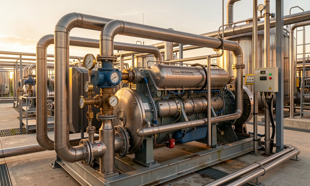 Biogas-BHKW mit Edelstahlleitungen