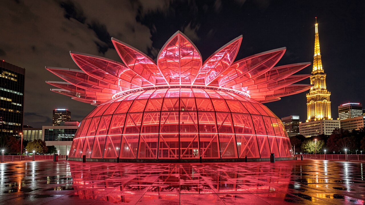 Mercedes-Benz Stadium — bei Nacht