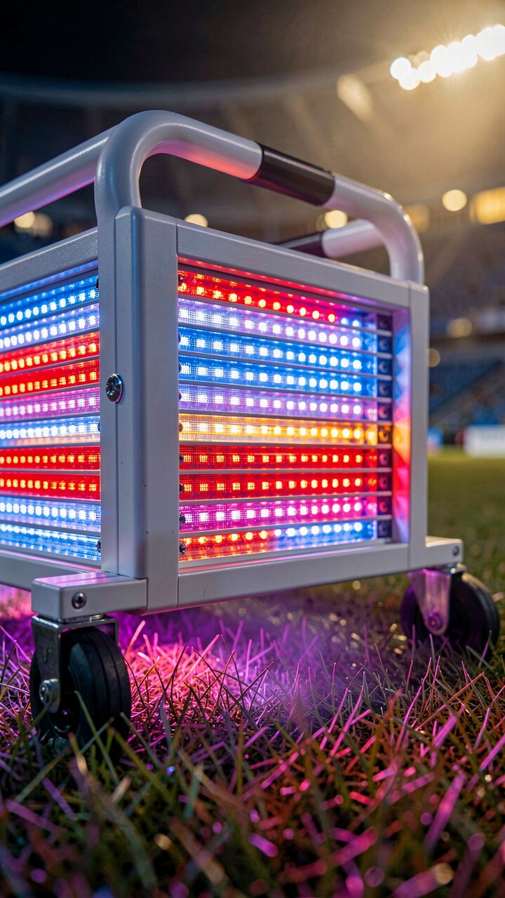 Rasenwachstumsbeleuchtung (Grow Lights) — Konzept-Illustration