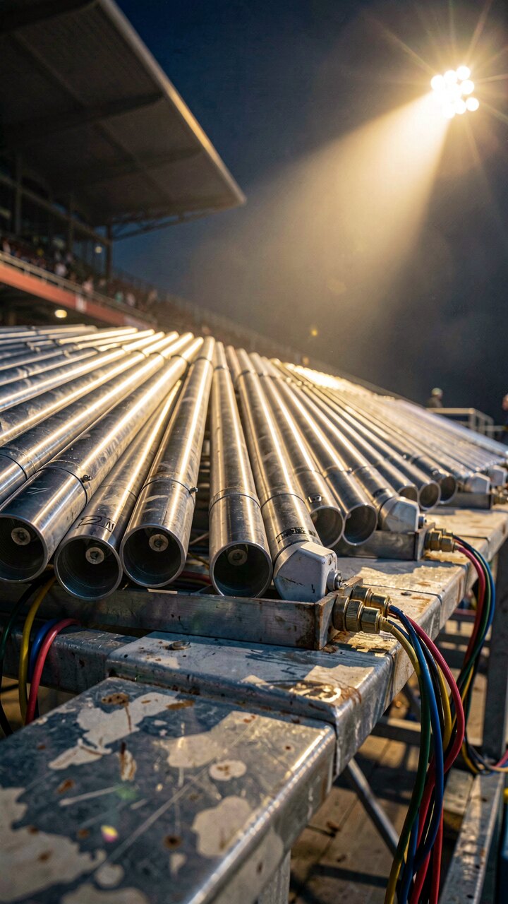 Pyrotechnik / Show- und Bühnenbeleuchtung — Konzept-Illustration